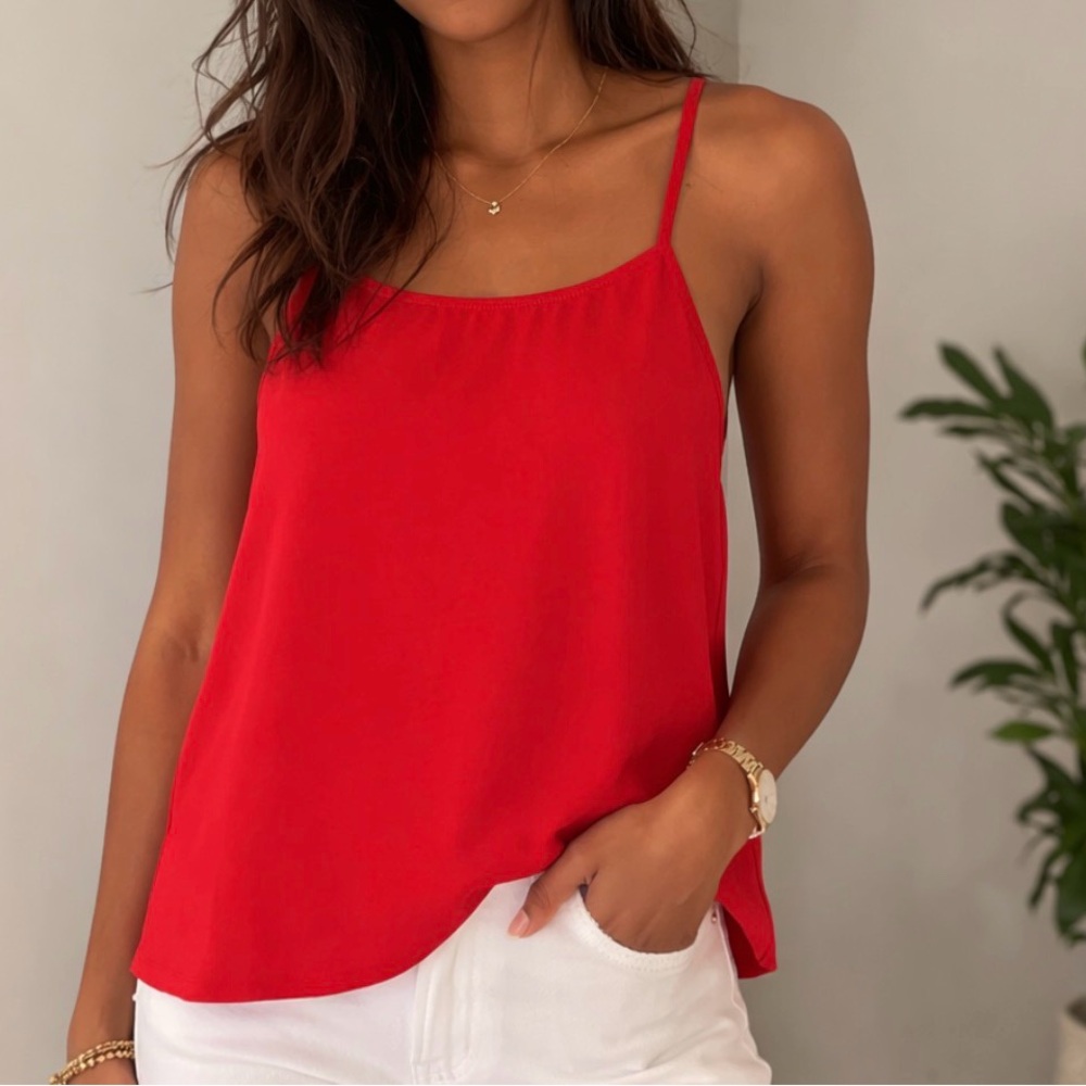 J. Crew Red Spaghetti-Strap Camisole size 0